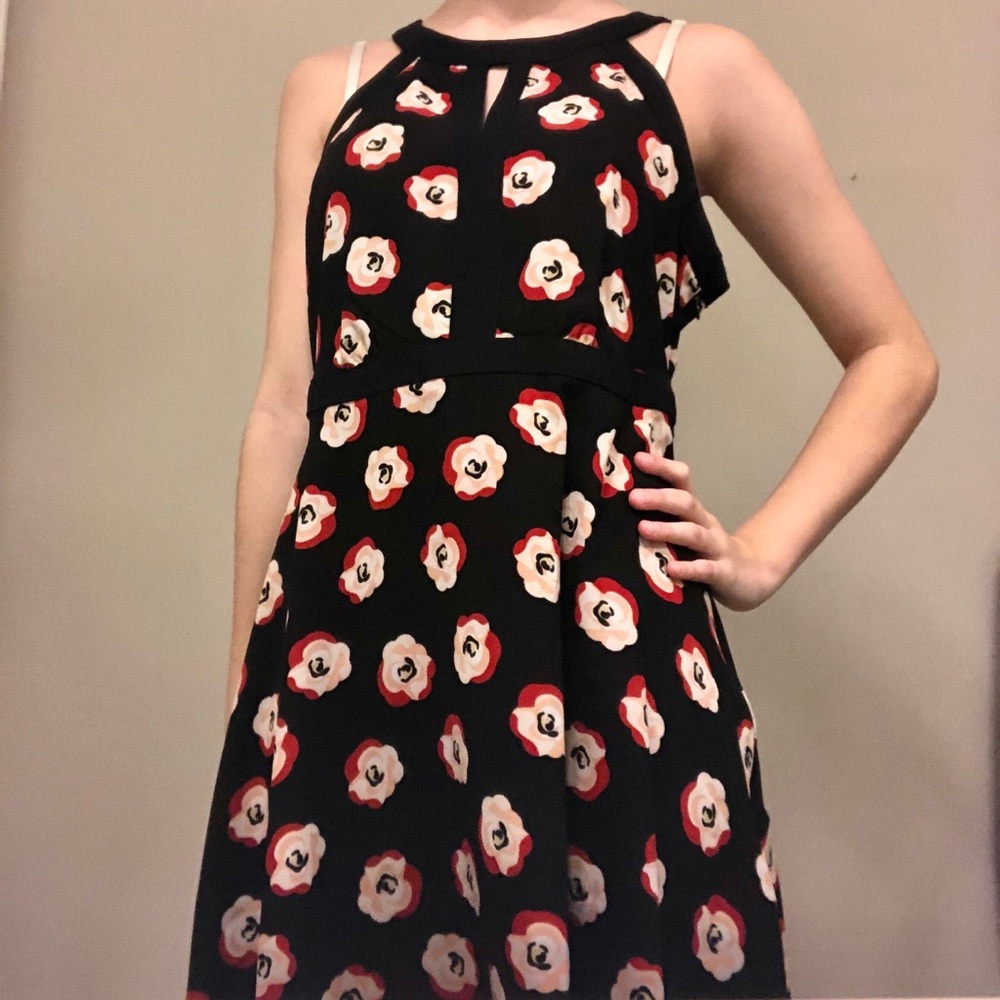 Cute Floral Black Dress